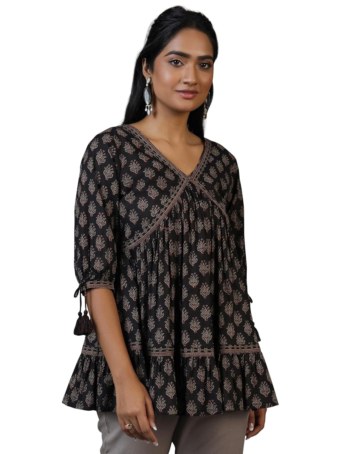 Libas Women Floral Printed Rayon A-Line Kurti