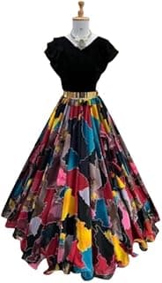 V_F_Vibrant Abstract Printed Lehenga with Velvet Crop Top_MULTI-LEHNGA-ZALAR