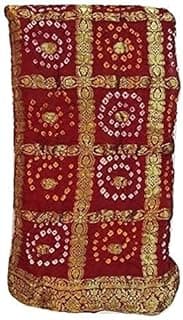Women's Jaipuri Rajasthani Art Silk Bandhani Bandhej Banarasi Gharchola Saree for Women