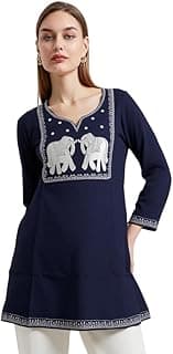 Women’s Short Kurta Tunic Top – Soft Rayon Fabric, Ethnic Printed Casual Wear Kurti for Office, Daily & Festive Use