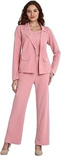 Co ord Set for Women Stylish | Lycra Blend Western Blazer Suit 3 Piece Co ord Set | Casual Blazer for Women Stylish Formal Professional Office Wear