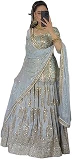 Women's Georgette Stitched Dhoti Suit (SF201-55no Yellow1 XL Size)