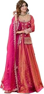 Women's Embroidered Sharara Suit Set | Chanderi Silk Kurta with Dupatta | Wedding & Festive | Ready to Wear Indian Ethnic Outfit