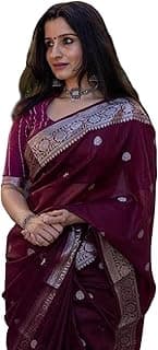 Women's Black Banarasi Kanchipuram Art Silk Saree for Women – Traditional Wedding & Party Saree with Blouse Piece – Ethnic Indian Silk Saree for Brida