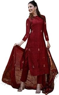 Pure Cotton Maroon Kurta Pant Set with Dupatta for Women | 3 Piece Gold Hand Block Printed Suit Set | Cotton Kurta Set for Women | Festive Kurti Set