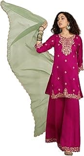 Women Vichitra Silk Zari Sequence Cording Embroidered Kurta Set | Kurta Set | Ethnic Wear