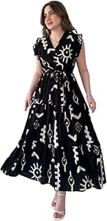 Dress for Women Western Maxi Style, Indo Western Dresses, One Piece Long Gown Black Color, A Line Flared Pattern, Ethnic Look Outfit for Women