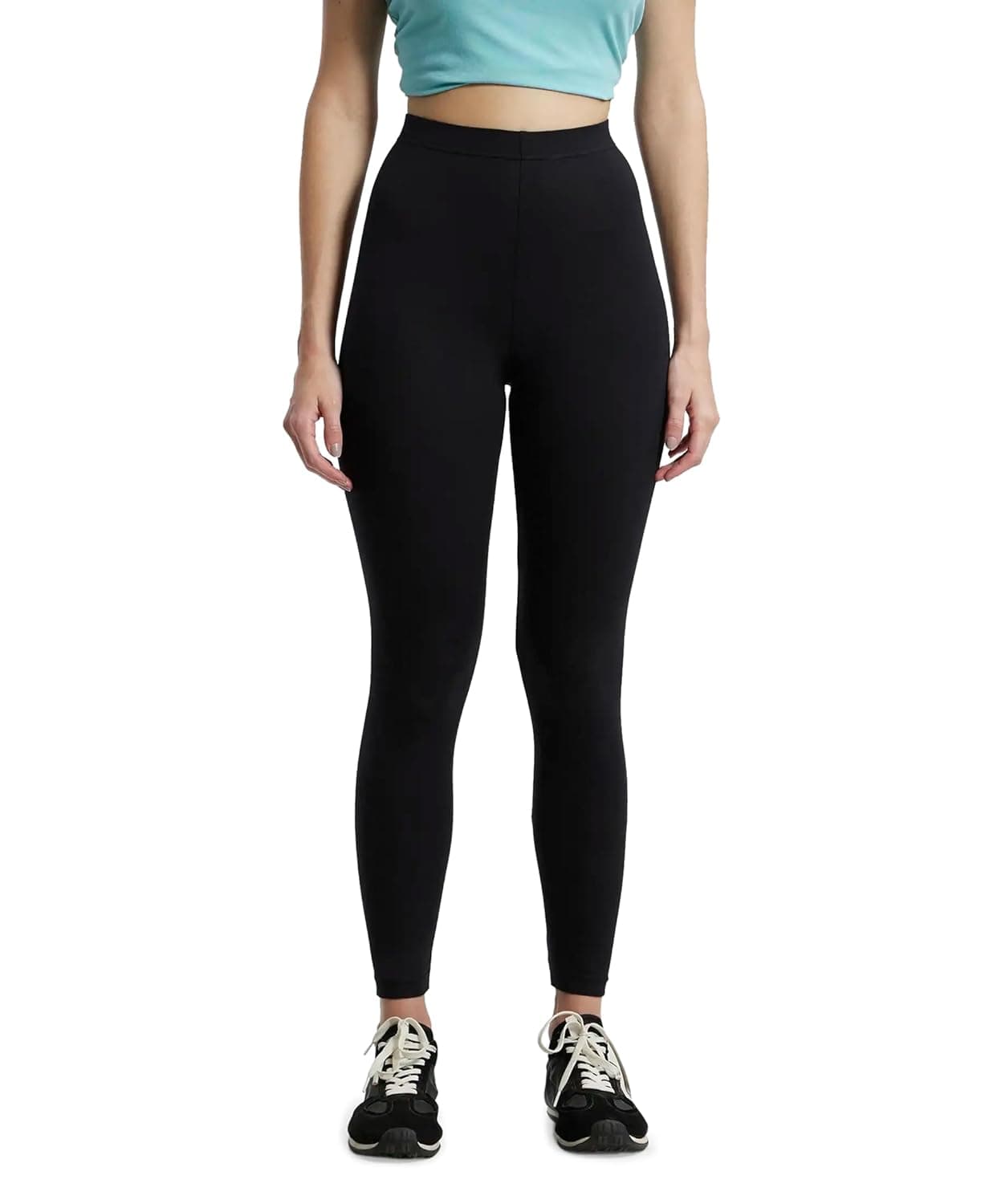 Jockey AW87 Women's Super Combed Cotton Elastane Stretch High Rise Leggings with Ultrasoft Waistband