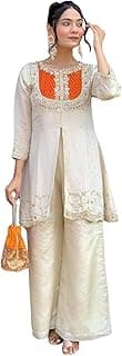 Wedding Outfit For Women Embroidered Shrara Set For Women Designer Silk Kurta With Sharara Pants Festive Ethnic Wear Traditional Outfit For Celebratio