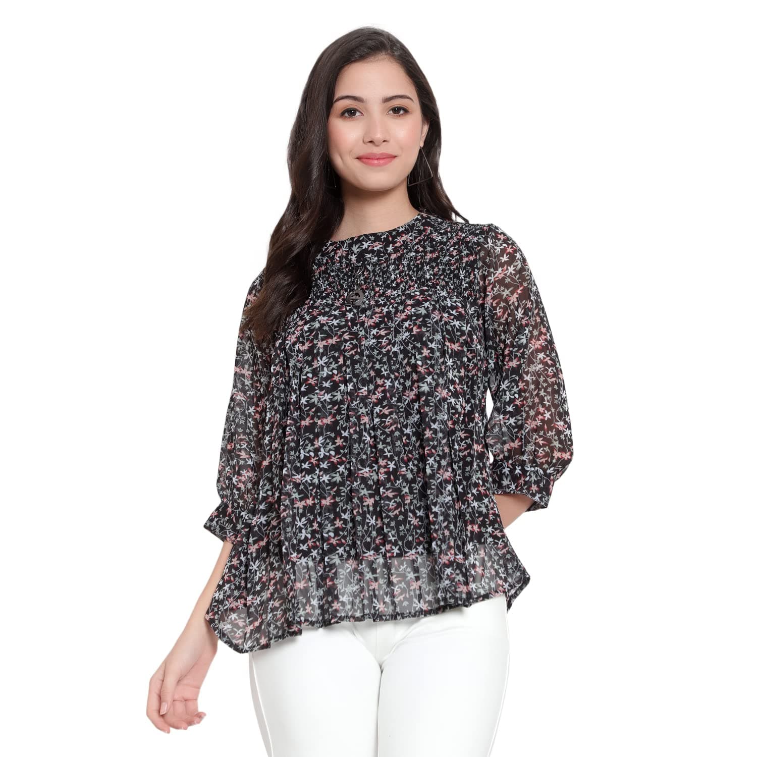 Sky Heights Women Black and White Top