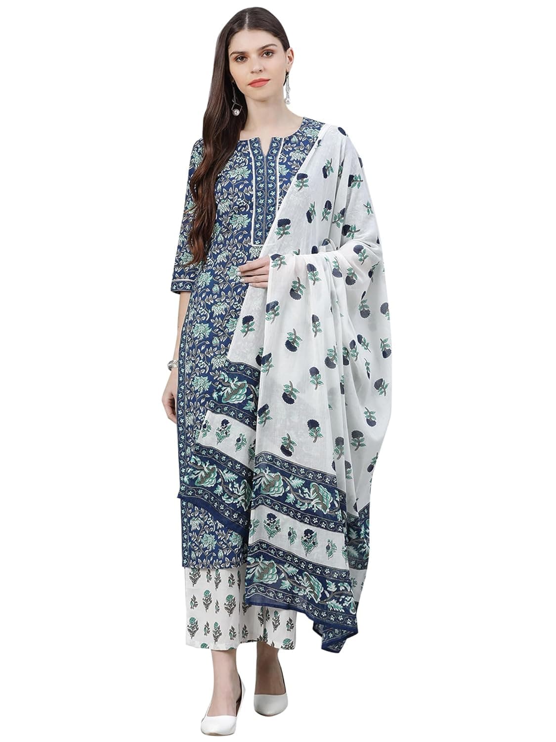 Libas Women's Cotton Printed Kurta Set Multicoloured