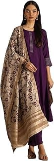 Womens Blend Woven Design Suit Set With Zari