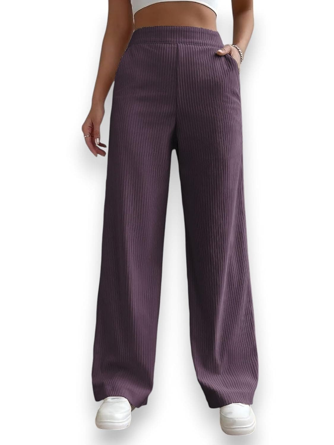Women's Korean-Style High-Rise Trousers Trousers Pants, Relaxed fit Lighweight & Comfortable Trouser Pants for Girls, Perfect for Every Occasion