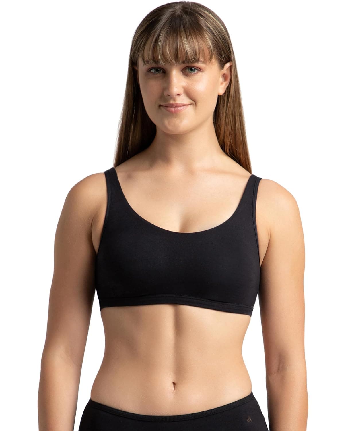 Jockey 1550 Women's Super Combed Cotton Elastane Stretch Slip On Crop Top Bra with Stay Fresh Treatment