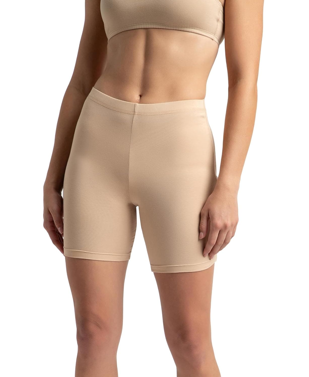 Jockey 1529 Women's High Coverage Super Combed Cotton Elastane Stretch Mid Waist Shorties with Concealed Waistband