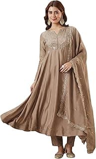 Women's Silk Embroidered Anarkali Set (444)
