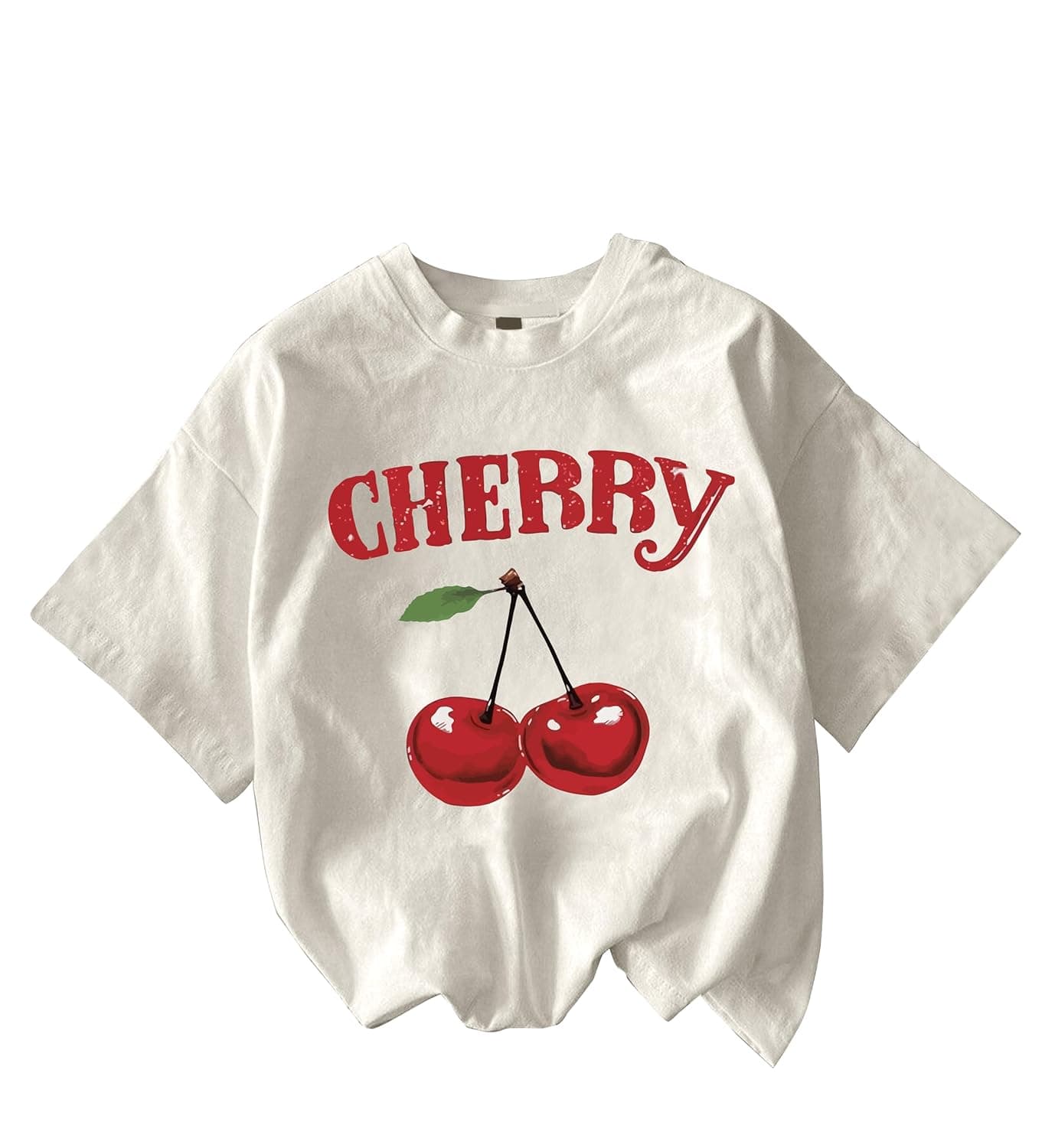 Cotton Blend Oversized Fit Half Sleeve Printed Round Neck T-Shirt for Women