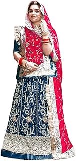 Fancy Heavy Embroidery And Sequins Work Shimmer Silk Semi-stitched Rajasthani Poshak || Rajputi Lehenga Choli For Women || Lehenga choli for women