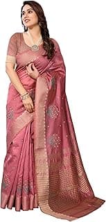 Women's Assam Cotton Silk Golden Boarder Thread Embroidered Saree With Unstitched Blouse Piece (Ulajh)
