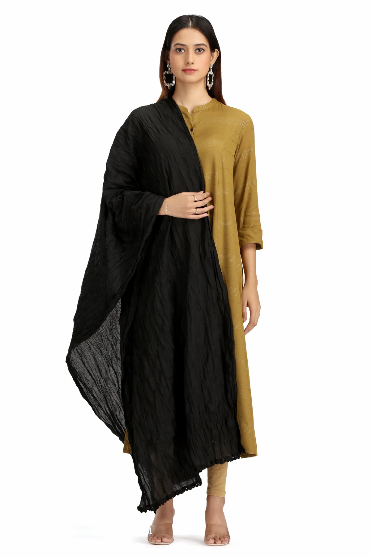 Black Cotton Dupatta - Barkha Boutique Kishangarh