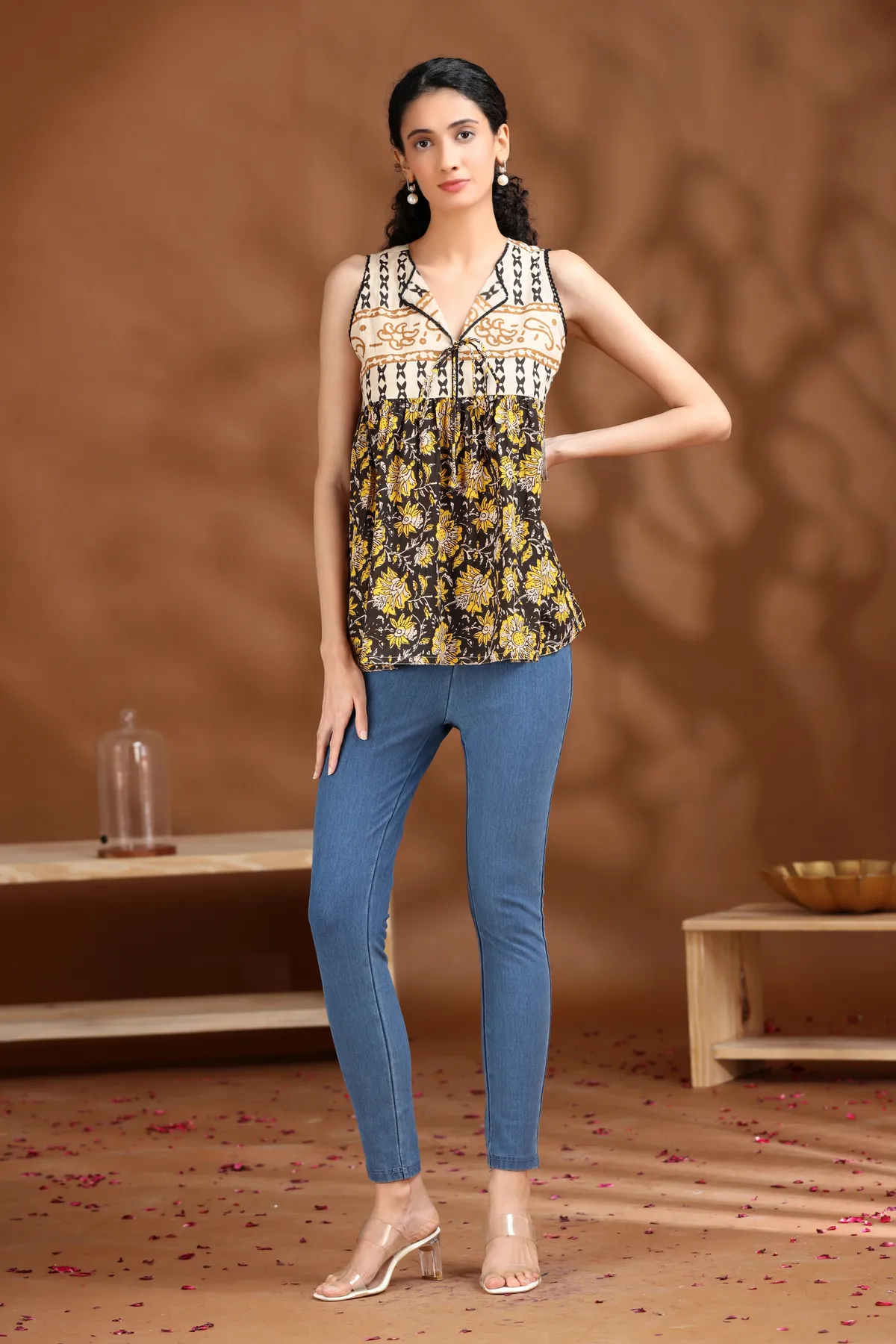 Black Printed Cotton Tunic - Barkha Boutique Kishangarh