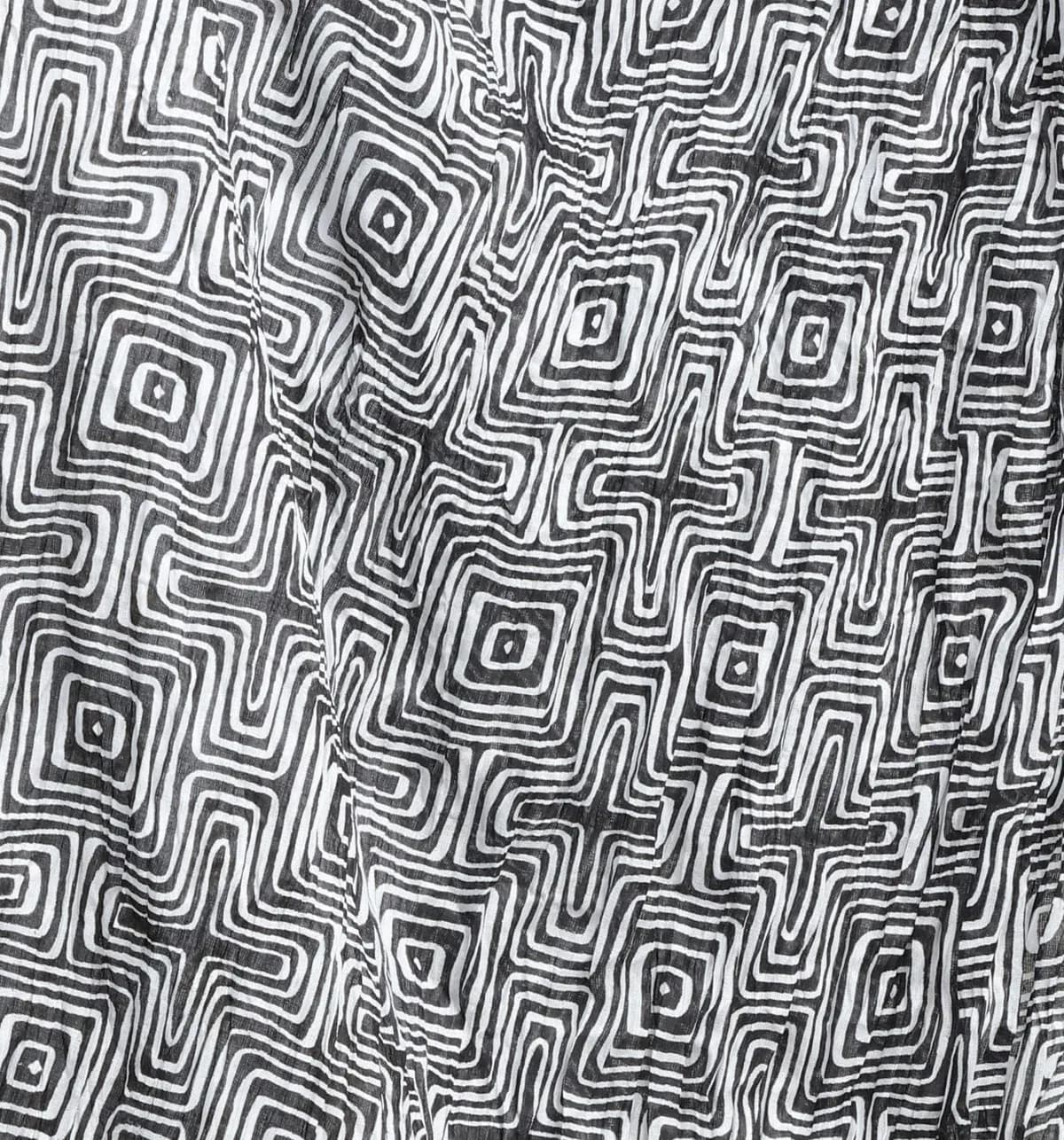 Cotton Dupatta Printed Off White & Black