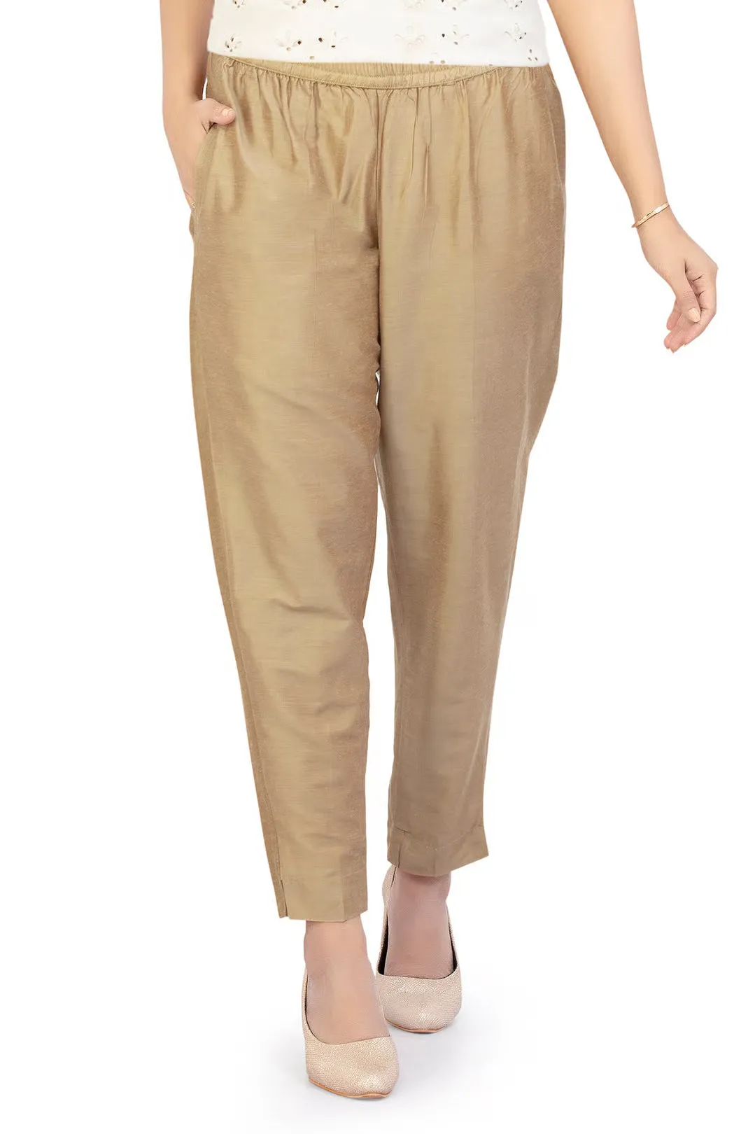Gold Cotton Silk Pant - Barkha Boutique Kishangarh