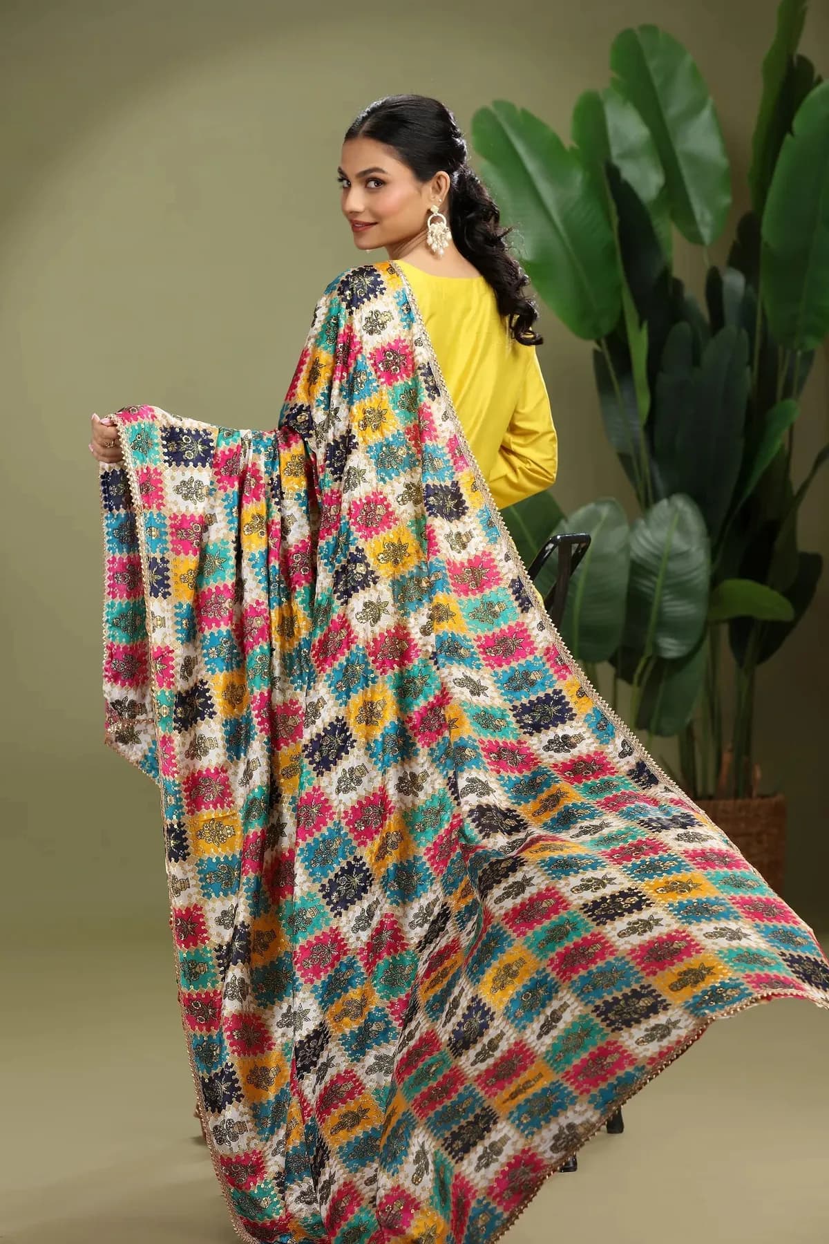 Multi Floral Printed Dupatta - Barkha Boutique Kishangarh