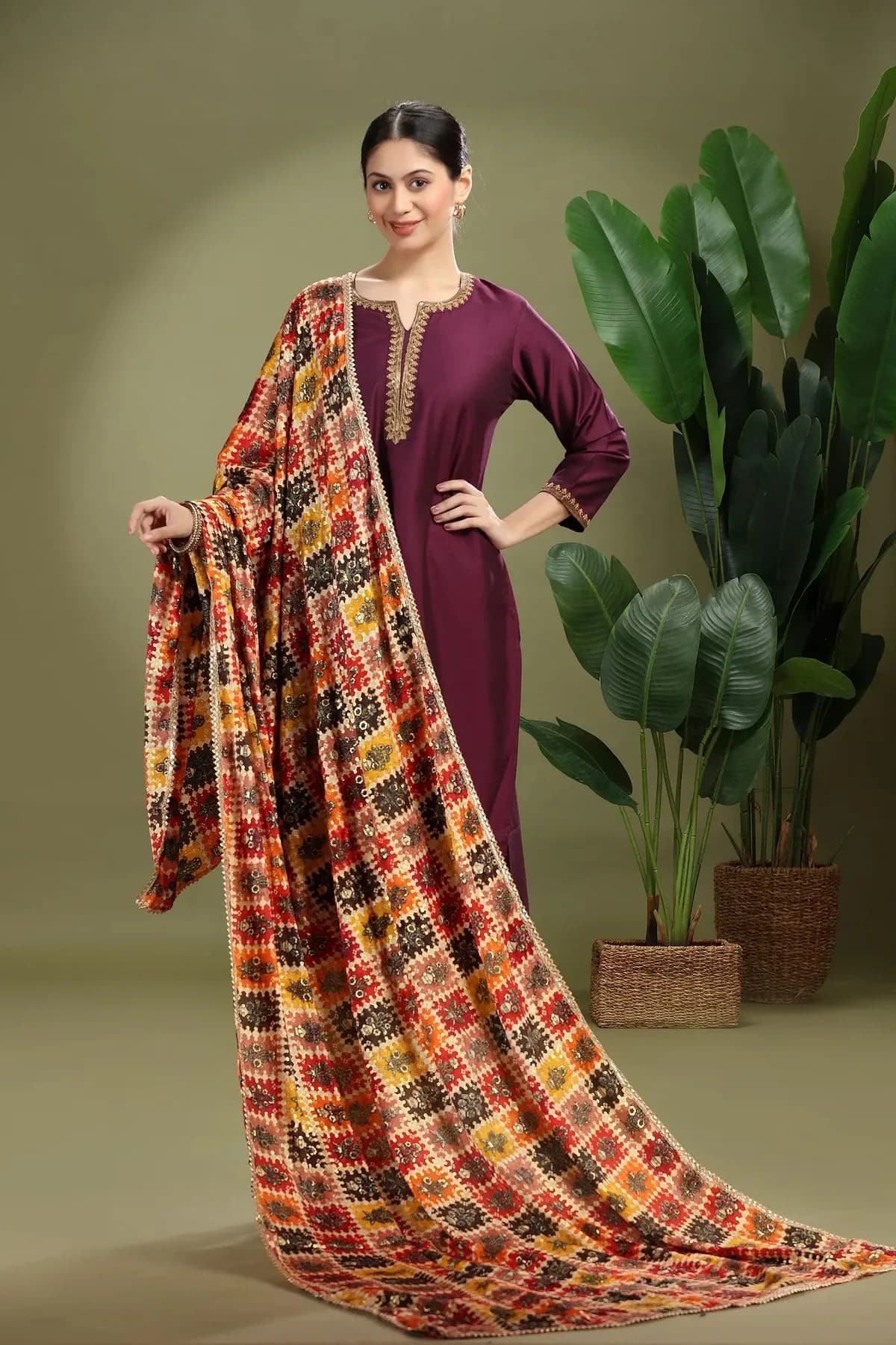 Multicolor Floral Printed Dupatta - Barkha Boutique Kishangarh