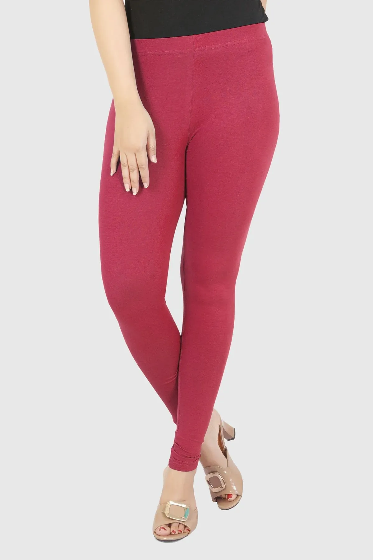 Peach Cotton Lycra Ankle Length Legging - Barkha Boutique Kishangarh