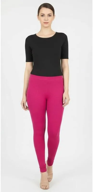 Rani Pink Cotton Lycra Ankle Length Legging - Barkha Boutique Kishangarh
